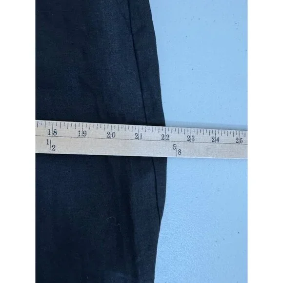 Talbots Windsor curvy linen pants black wide leg old money sz 10